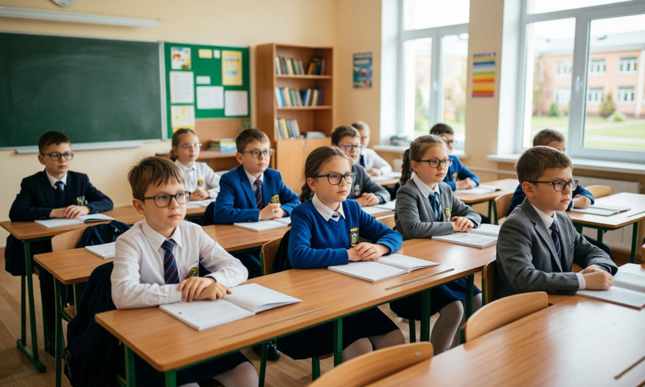 школьники в очках